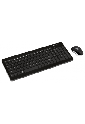 Комплект бездротовий Canyon Black, клавіатура (104 клавіші, 12 мультимедійних кнопок) + миша (оптична, 800/1200/1600 dpi) (CNS-HSETW3-RU)