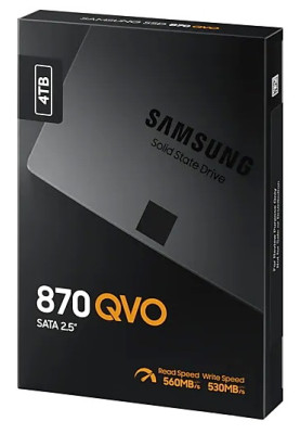 Твердотільний накопичувач 4Tb, Samsung 870 QVO, SATA3, 2.5", MLC, 560/530 MB/s (MZ-77Q4T0B)