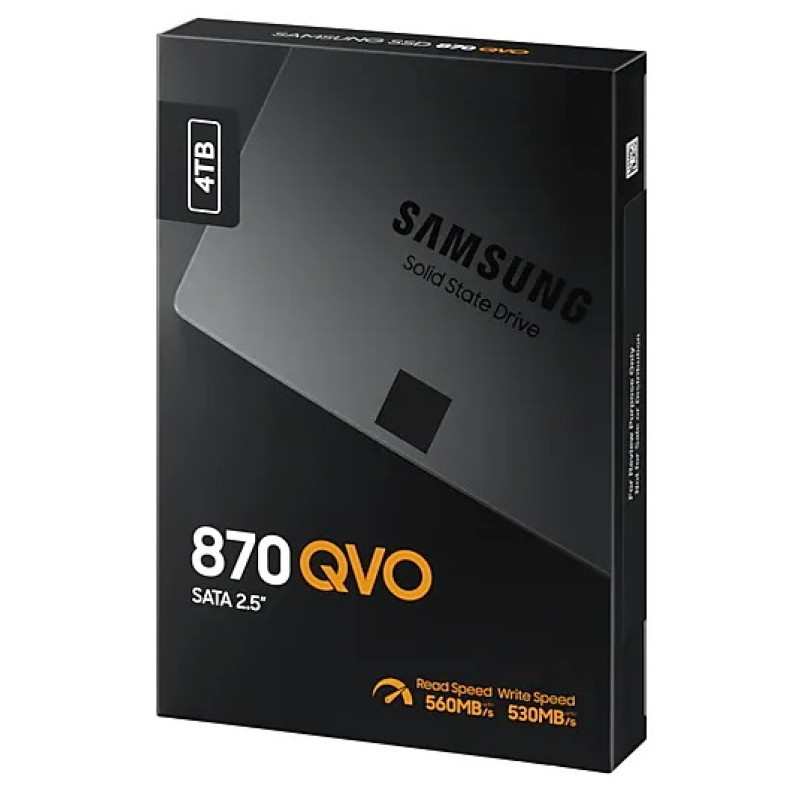 Твердотільний накопичувач 4Tb, Samsung 870 QVO, SATA3, 2.5", MLC, 560/530 MB/s (MZ-77Q4T0B)