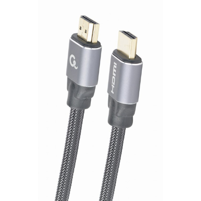 Кабель HDMI - HDMI 10 м Cablexpert Black/Gray, V2.0, позолочені конектори (CCBP-HDMI-10M)