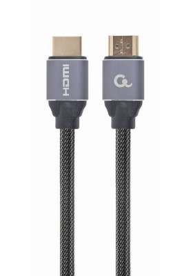 Кабель HDMI-HDMI 5 м Cablexpert Black/Gray, V2.0, позолочені конектори, нейлонове обплетення, блістер (CCBP-HDMI-5M)
