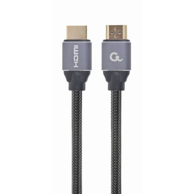 Кабель HDMI-HDMI 5 м Cablexpert Black/Gray, V2.0, позолочені конектори, нейлонове обплетення, блістер (CCBP-HDMI-5M)