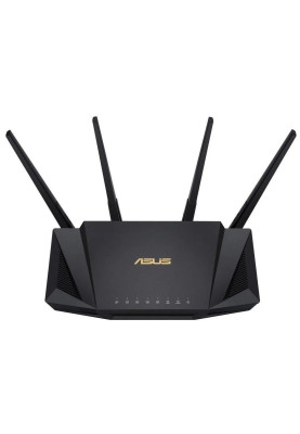 Роутер Asus RT-AX58U, Wi-Fi 6 (802.11ax), до 3000 Mb/s, 4x100/1000 Mb/s, USB3.0 x 1, IPTV/ AiСloud, підтримка 3G і 4G / FTP server / Print server, 4 зовнішні незнімні антени