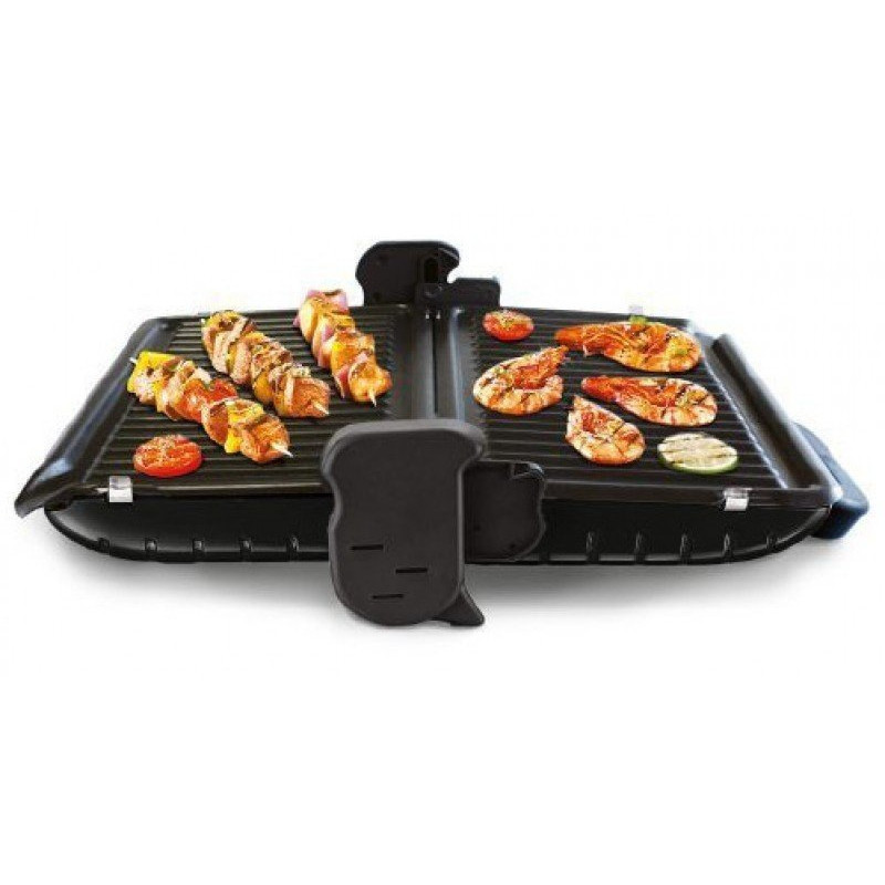 Електрогриль Tefal GC205012, Inox, 1600 W, гриль-барбекю, механічне керування, 3 температурні режими, 	130-255°С, діаметр поверхні для смаження 22см, антипригарне покриття, зйомні пластини, термостійкі ручки