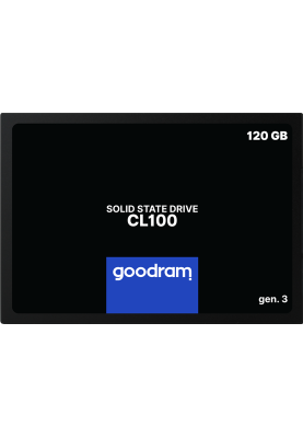 Твердотільний накопичувач 120Gb, Goodram CL100 (Gen.3), SATA3, 2.5", TLC, 500/360 MB/s (SSDPR-CL100-120-G3)