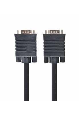 Кабель VGA-VGA 20 м Cablexpert, VGA3+9C, HD15M подвійне екранування, з 2-ма феритами, Black (CC-PPVGA-20M-B)
