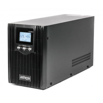 ДБЖ EnerGenie Pure Sine UPS 2000 VA, Black, 2000 VA/1600 Вт, лінійний/інтерактивний, 3xC13, РК-дисплей, 412x215x144 мм, 18.5 кг (EG-UPS-PS2000-01)