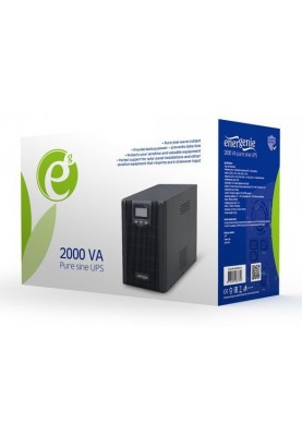 ДБЖ EnerGenie Pure Sine UPS 2000 VA, Black, 2000 VA/1600 Вт, лінійний/інтерактивний, 3xC13, РК-дисплей, 412x215x144 мм, 18.5 кг (EG-UPS-PS2000-01)