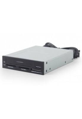 Кардридер внутрішній 3.5" Gembird, Black, SD/MMC/microSD/M2/MS, відсік для 1x2.5" HDD/SSD (FDI2-ALLIN1-03)