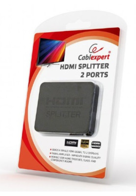 Розгалужувач HDMI сигналу, Cablexpert DSP-2PH4-03, Black, на 2 порти HDMI V1.4, до 20 м