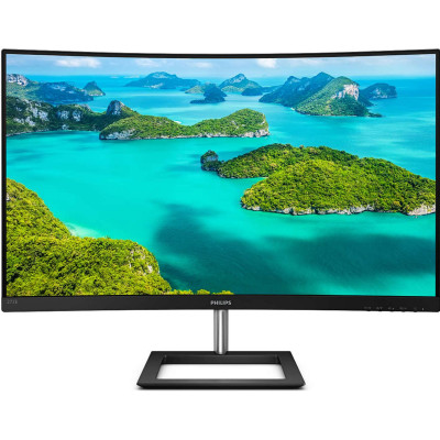 Монітор вигнутий 27" Philips 272E1CA/00 Black, WLED, VA, 1920x1080, 4 мс, 75 Гц, 1500R, 250 кд/м², 3000:1, 178°/178°, VGA/DP/HDMI, 2x3 Вт, Vesa 100x100, AMD FreeSync