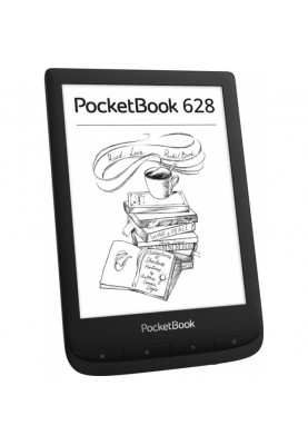 Електронна книга 6" PocketBook 628, Ink Black, WiFi, 758x1024 (E Ink Carta), 512Mb/8Gb, сенсорний екран, 16 градацій сірого, 212 DPI, сенсорна панель, підсвічування екрану SMARTlight, microSD (до 32Gb), 1500 mAh, microUSB, 161.3x108x8 мм (PB628-P-C