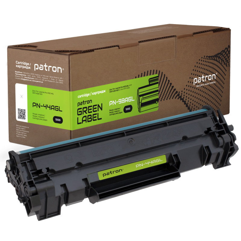 Картридж HP 44A (CF244A), Black, M15/M28, 1000 стор, Patron Green (PN-44AGL)