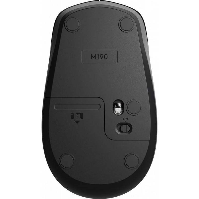 Миша Logitech M190, Dark Grey/Black, USB, бездротова, оптична, 1000 dpi, 3 кнопки, 1xAA (910-005905)