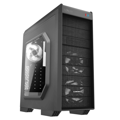 Корпус GameMax Luxury Black, без БЖ, Mid Tower, ATX/Micro ATX/Mini ITX, 1хUSB 3.0, 2хUSB 2.0, Card Reader, 3x120 мм LED, 205x473x458 мм, 0.5 мм, 5.5 кг (G501X)