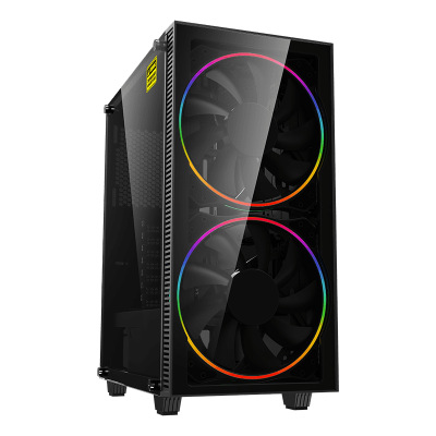 Корпус GameMax Black Hole, без БЖ, Midi Tower, ATX / Micro ATX / Mini ITX, USB 3.0, USB 2.0, 2x200 мм LED, 421x210x460 мм, 0.5 мм, 5.9кг