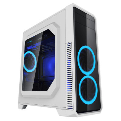 Корпус GameMax G561 White, без БЖ, Midi Tower, ATX / Micro ATX / Mini ITX, 1хUSB 3.0, 2хUSB 2.0, 3x120 мм LED, 424x200x452 мм