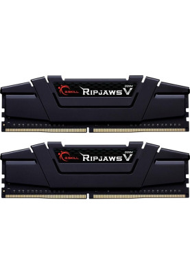 Пам'ять 32Gb x 2 (64Gb Kit) DDR4, 2666 MHz, G.Skill Ripjaws V, Black, 18-18-18-43, 1.2V, з радіатором (F4-2666C18D-64GVK)