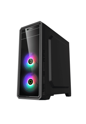 Корпус GameMax G561-FRGB Black, без БЖ, Midi Tower, ATX / Micro ATX / Mini ITX, 1хUSB 3.0, 2хUSB 2.0, 3x120 мм LED, 412x180x435 мм, 0.5 мм, 4.0 кг