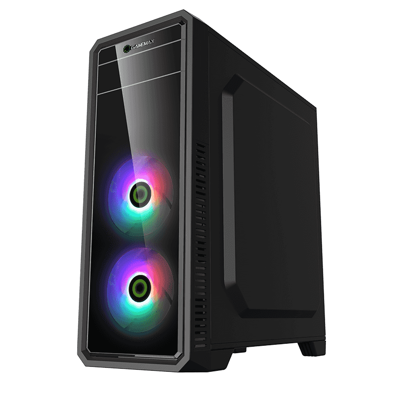 Корпус GameMax G561-FRGB Black, без БЖ, Midi Tower, ATX / Micro ATX / Mini ITX, 1хUSB 3.0, 2хUSB 2.0, 3x120 мм LED, 412x180x435 мм, 0.5 мм, 4.0 кг