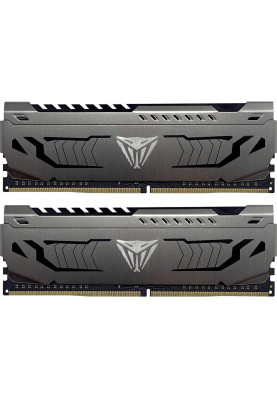 Пам'ять 8Gb x 2 (16Gb Kit) DDR4, 3600 MHz, Patriot Viper Steel, Gray, 17-19-19-39, 1.35V, з радіатором (PVS416G360C7K)