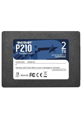 Твердотільний накопичувач 2Tb, Patriot P210, SATA3, 2.5", 3D TLC, 520/430 MB/s (P210S2TB25)