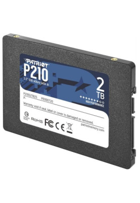 Твердотільний накопичувач 2Tb, Patriot P210, SATA3, 2.5", 3D TLC, 520/430 MB/s (P210S2TB25)