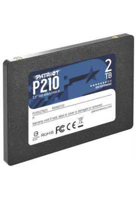 Твердотільний накопичувач 2Tb, Patriot P210, SATA3, 2.5", 3D TLC, 520/430 MB/s (P210S2TB25)