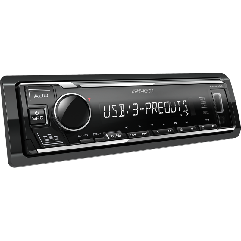 Автомагнітола Kenwood KMM-106 USB, 1 Din, підсвітка White (KMM-106)