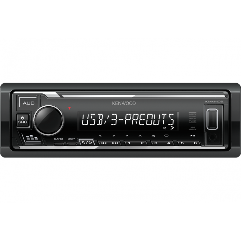 Автомагнітола Kenwood KMM-106 USB, 1 Din, підсвітка White (KMM-106)