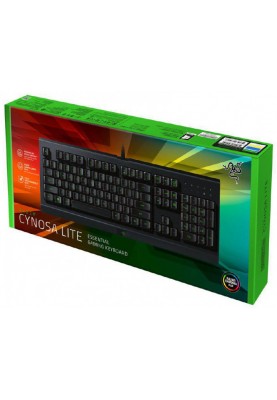Клавіатура Razer Cynosa Lite, Black, USB, мембранна, RGB підсвічування Razer Chroma, програмовані клавіші із записом макросів "на льоту" (RZ03-02741500-R3R1)
