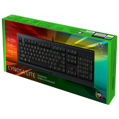 Клавіатура Razer Cynosa Lite, Black, USB, мембранна, RGB підсвічування Razer Chroma, програмовані клавіші із записом макросів "на льоту" (RZ03-02741500-R3R1)