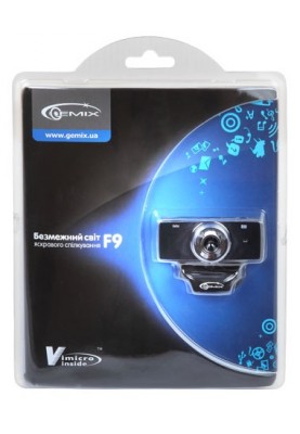 Web камера Gemix F9 Black, 1.3 Mpx, 640x480, USB 2.0, вбудований мікрофон (F9 Black)