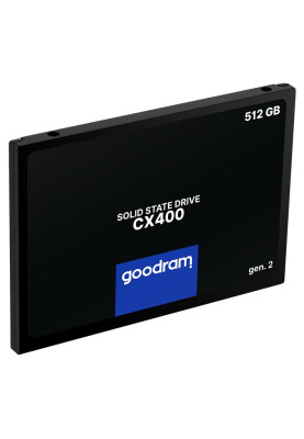 Твердотільний накопичувач 512Gb, Goodram CX400 (Gen.2), SATA3, 2.5", 3D TLC, 550/500 MB/s (SSDPR-CX400-512-G2)