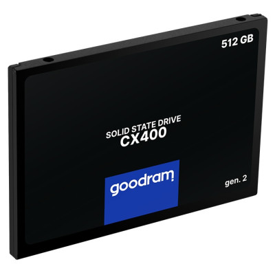 Твердотільний накопичувач 512Gb, Goodram CX400 (Gen.2), SATA3, 2.5", 3D TLC, 550/500 MB/s (SSDPR-CX400-512-G2)