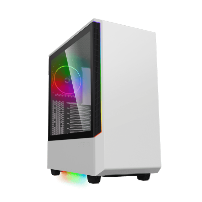 Корпус GameMax Panda White, без БЖ, AE-ATX/ATX/MicroATX/Mini-ITX, 1x120 мм, 438x210x468 мм, 7.2кг (T802)
