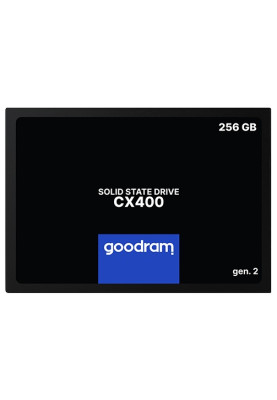 Твердотільний накопичувач 256Gb, Goodram CX400 (Gen.2), SATA3, 2.5", 3D TLC, 550/480 MB/s (SSDPR-CX400-256-G2)