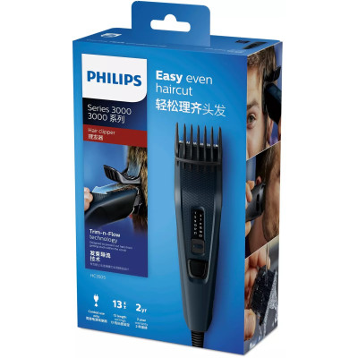 Машинка для стрижки Philips HC3505/15 Black, мережа, насадки 1 шт, 13 установок довжини