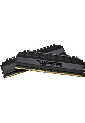 Пам'ять 16Gb x 2 (32Gb Kit) DDR4, 3200 MHz, Patriot Viper 4 Blackout, Black, 16-18-18-38, 1.35V, з радіатором (PVB432G320C6K)