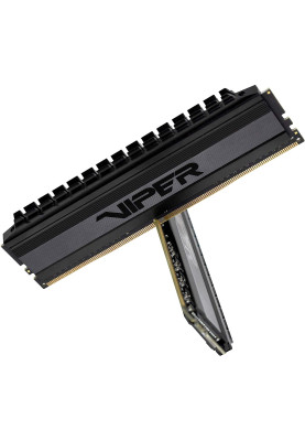 Пам'ять 16Gb x 2 (32Gb Kit) DDR4, 3200 MHz, Patriot Viper 4 Blackout, Black, 16-18-18-38, 1.35V, з радіатором (PVB432G320C6K)