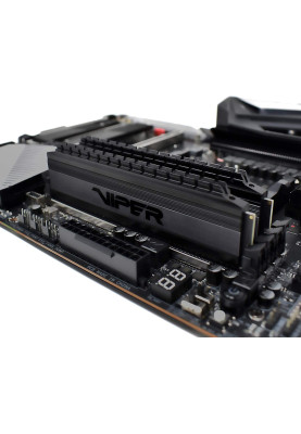 Пам'ять 16Gb x 2 (32Gb Kit) DDR4, 3200 MHz, Patriot Viper 4 Blackout, Black, 16-18-18-38, 1.35V, з радіатором (PVB432G320C6K)
