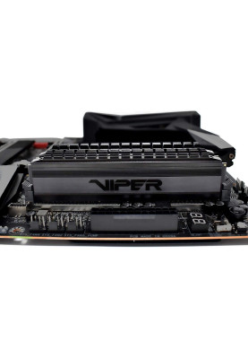 Пам'ять 16Gb x 2 (32Gb Kit) DDR4, 3200 MHz, Patriot Viper 4 Blackout, Black, 16-18-18-38, 1.35V, з радіатором (PVB432G320C6K)
