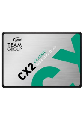 Твердотільний накопичувач 256Gb, Team CX2, SATA3, 2.5", 3D TLC, 520/430 MB/s (T253X6256G0C101)