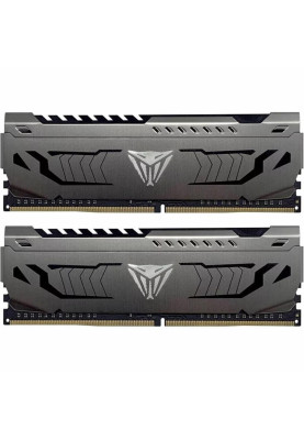 Пам'ять 8Gb x 2 (16Gb Kit) DDR4, 3600 MHz, Patriot Viper Steel, Gray, 18-22-22-42, 1.35V, з радіатором (PVS416G360C8K)
