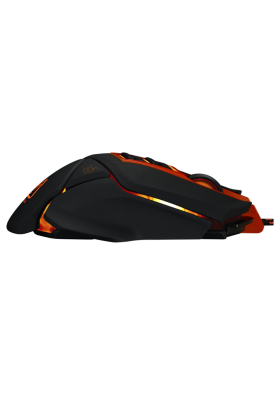 Миша Canyon GM-6 "Hazard", Black, USB, оптична, 800 - 6400 dpi, LED-підсвічування, 9 програмованих кнопок, вбудований модуль пам'яті, 4 знімних додаткових вантажу по 5 г, покриття “Twin Surface”, 1.7 м (CND-SGM6N)