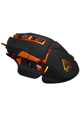 Миша Canyon GM-6 "Hazard", Black, USB, оптична, 800 - 6400 dpi, LED-підсвічування, 9 програмованих кнопок, вбудований модуль пам'яті, 4 знімних додаткових вантажу по 5 г, покриття “Twin Surface”, 1.7 м (CND-SGM6N)