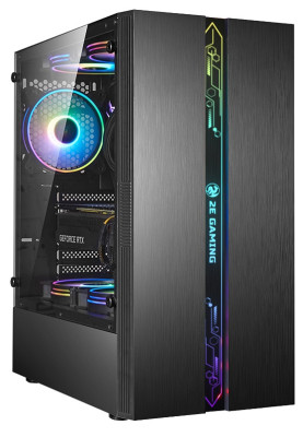 Корпус 2E Gaming RUNA, Black, без БЖ, Midi Tower, для ATX / Micro ATX / mini-ITX, 1x120 Fan ARGB, бічна панель із загартованого скла (2E-G2107)