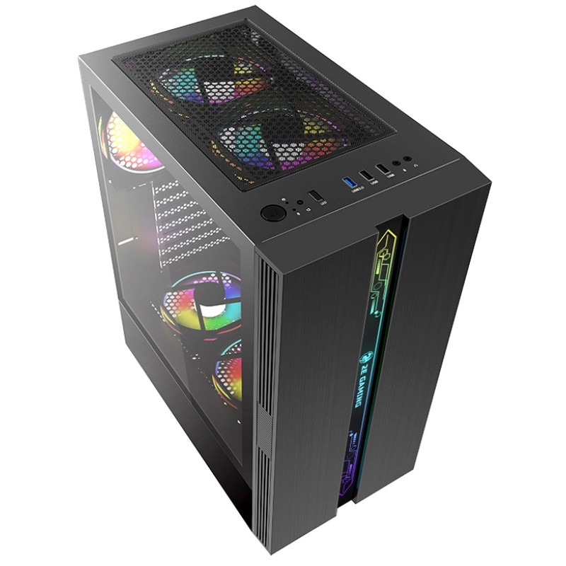 Корпус 2E Gaming RUNA, Black, без БЖ, Midi Tower, для ATX / Micro ATX / mini-ITX, 1x120 Fan ARGB, бічна панель із загартованого скла (2E-G2107)