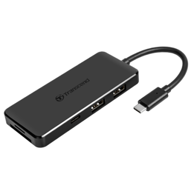 Концентратор USB 3.1 Type-C Transcend HUB5C, Black, 2 порти USB 3.1/1 порт USB 3.1 Type-C, слот для SD/microSD (TS-HUB5C)