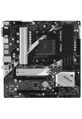 Мат.плата AM4 (A520) ASRock A520M Pro4, A520, 4xDDR4, Int.Video(CPU), 4xSATA3, 2xM.2, 2xPCI-E 16x 3.0, 1xM.2 (Key E), ALC1200, RTL8111H, 10xUSB3.2/4xUSB2.0, VGA/HDMI/DP, MicroATX